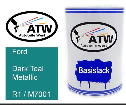 Ford, Dark Teal Metallic, R1 / M7001: 500ml Lackdose, von ATW Autoteile West.